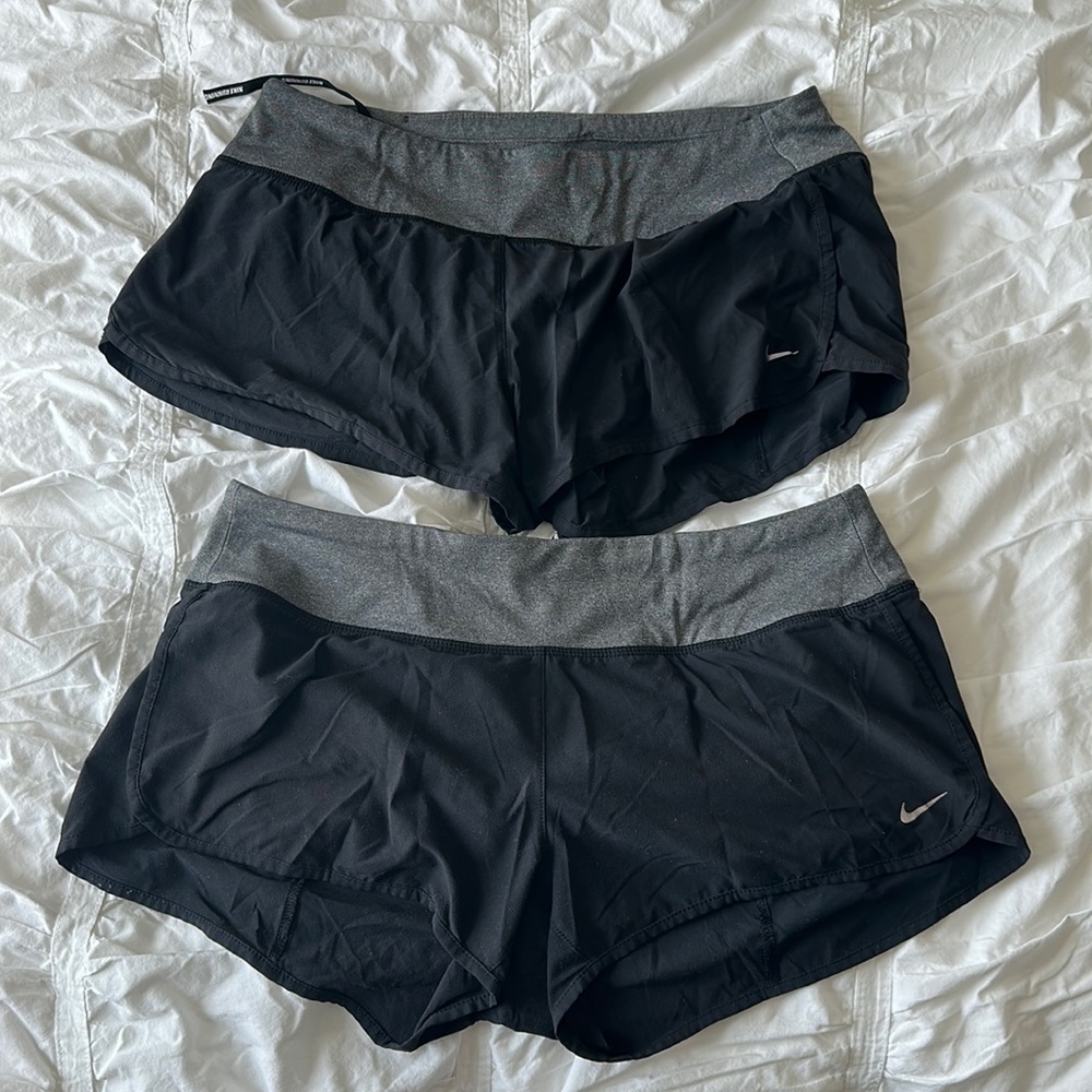 2 Black Nike athletic shorts